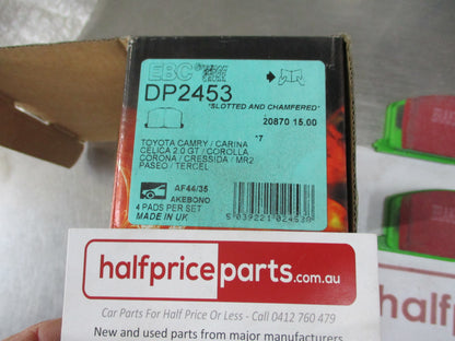 EBC Greenstuff Front Disc Brake Pad Set Suits Toyota Camry-Celica-Corolla-MR2-Starlet-Paseo-Tercel New Part