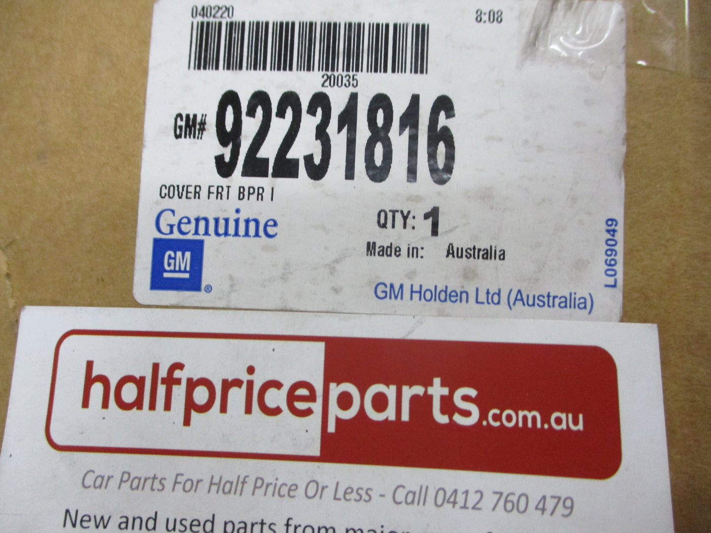 Holden Caprice Genuine Right Hand Front Bumper Insert New Part