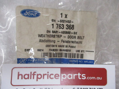 Ford Fiesta Mk7 Genuine Right Hand Front Door Weather Strip Chrome New Part