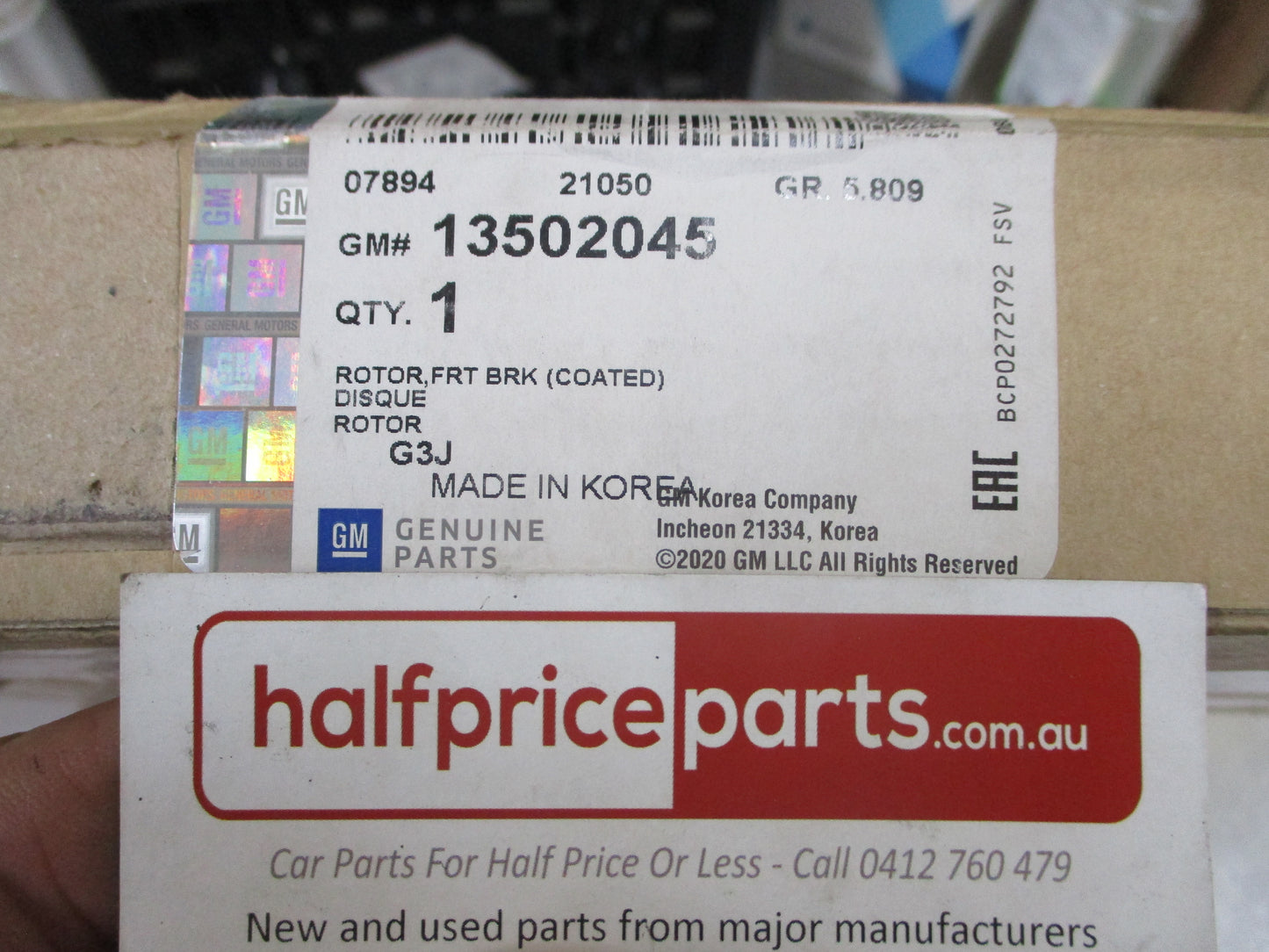 Holden Cruze Genuine Front Disc Brake Rotor (Single) New Part