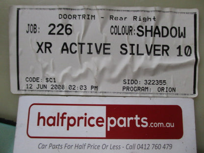 Ford FG XR6 Falcon Genuine Rear Right And Left Hand Door Trims USED Part VGC