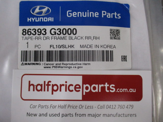 Hyundai Elantra GT Genuine Rear Right Hand Door Frame Black Tape New Part