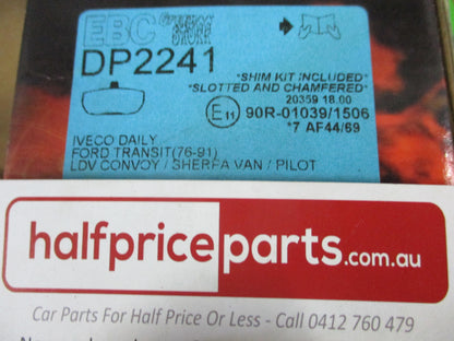 EBC Greenstuff Front Disc Brake Pad Set Suits Iveco Daily/Ford Transit-LDV Convoy New Part