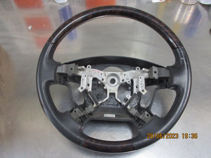 Toyota Landcruiser 200 Series Genuine Leather Steering Wheel Used Part VGC