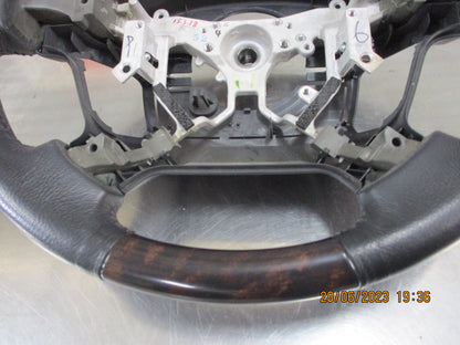 Toyota Landcruiser 200 Series Genuine Leather Steering Wheel Used Part VGC