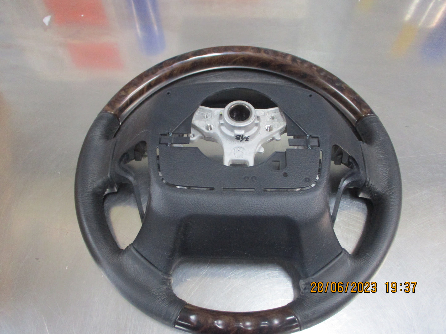 Toyota Landcruiser 200 Series Genuine Leather Steering Wheel Used Part VGC