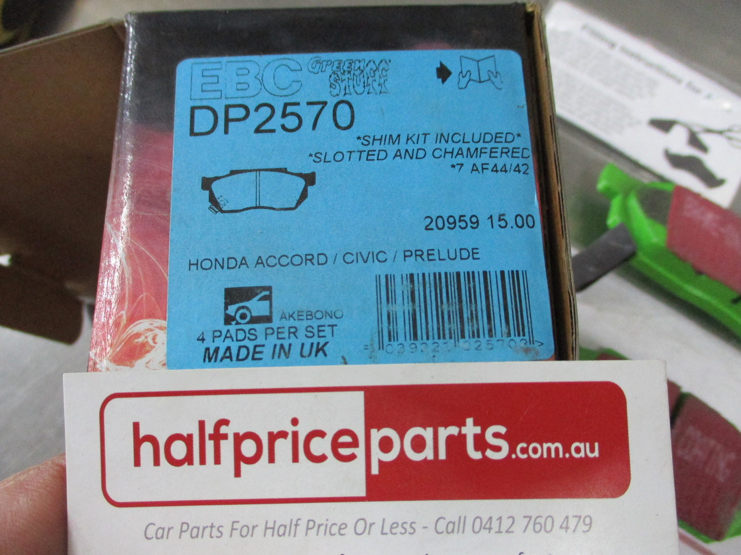 EBC Greenstuff Front Disc Brake Pad Set Suits Honda Civic-Integra-Prelude New Part