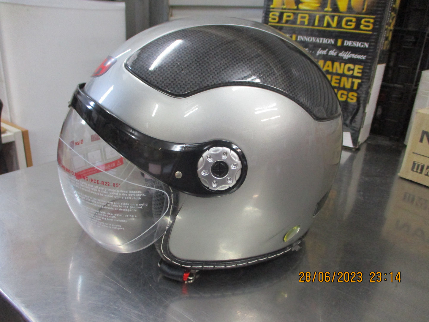 X-Rated Helmets Jet-X1 Silver XRH Large Helmet New Part