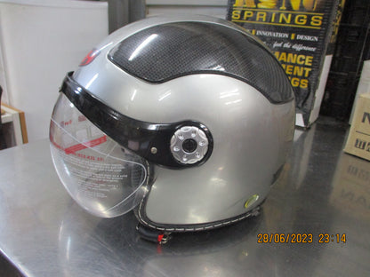 X-Rated Helmets Jet-X1 Silver XRH Large Helmet New Part