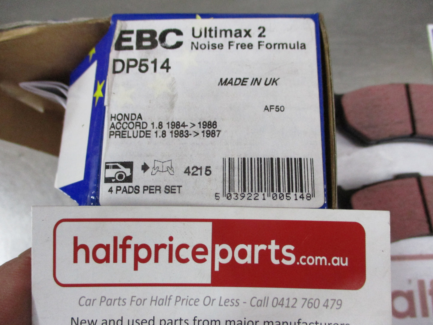 EBC Rear Disc Brake Pad Set Suits Honda Accord-Prelude New Part