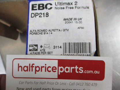 EBC Rear Disc Brake Pad Set Suits Alfa Romeo Alfetta-Giulietta-Porshe 914 New Part