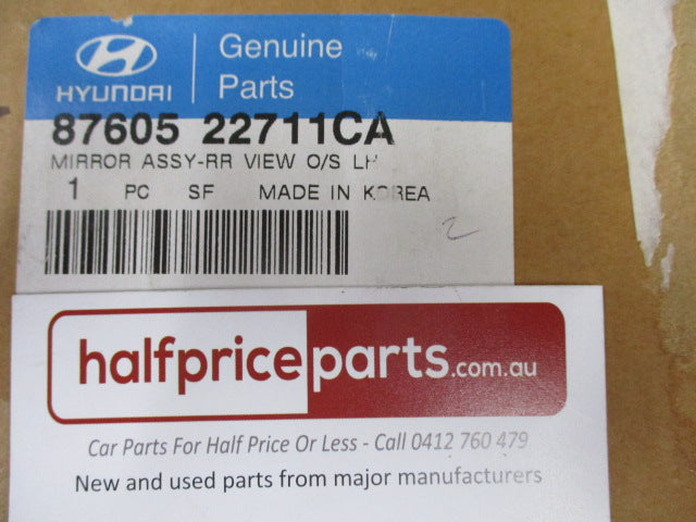 Hyundai Excel Genuine Left Hand (Passenger) Manual Side Mirror Black New Part