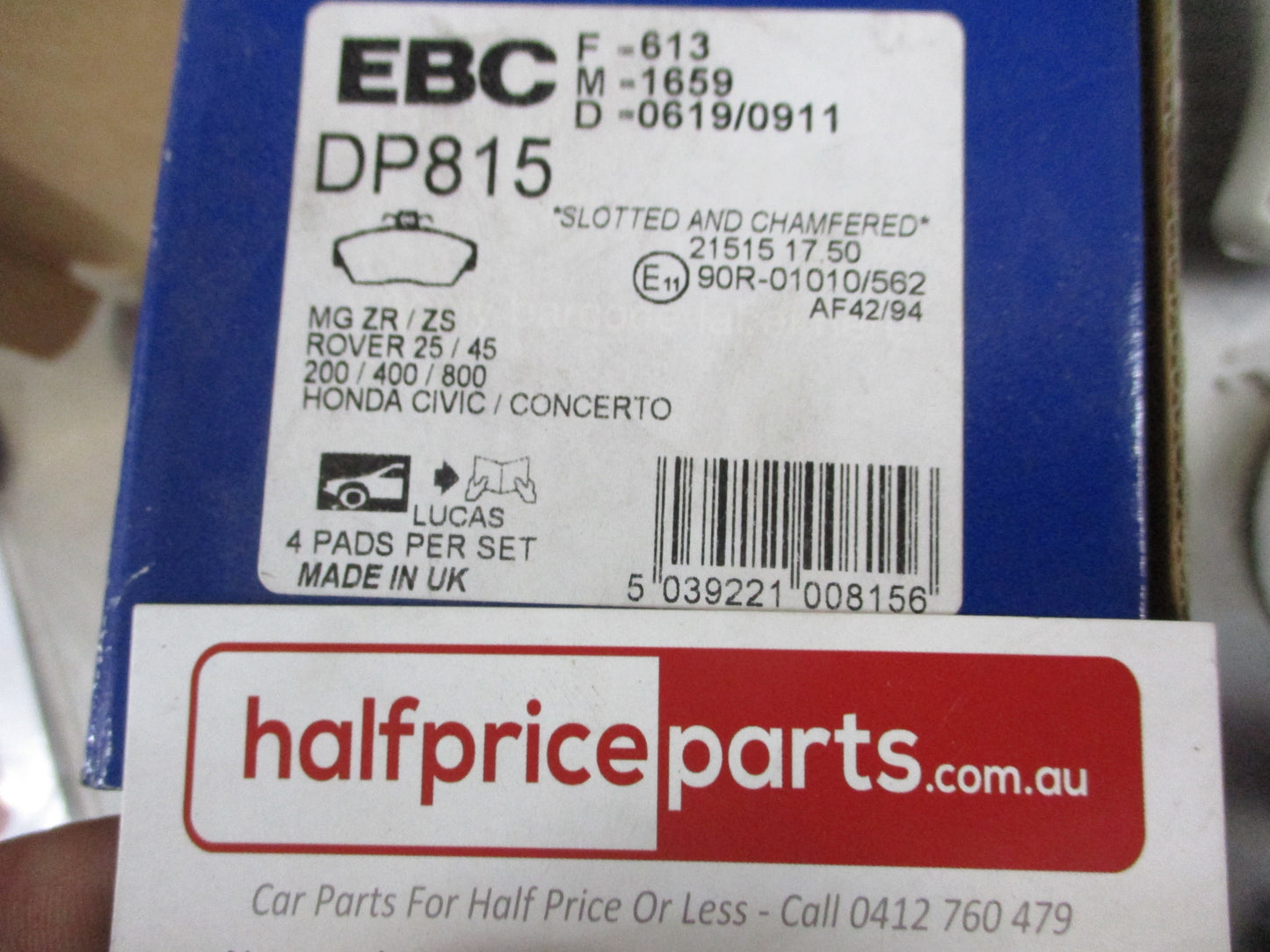 EBC Front Disc Brake Pad Set Suits Honda Civic-Concerto New Part