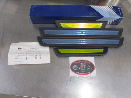Hyundai Santa Fe Genuine Door Scuff Plate Set (Black) New Part