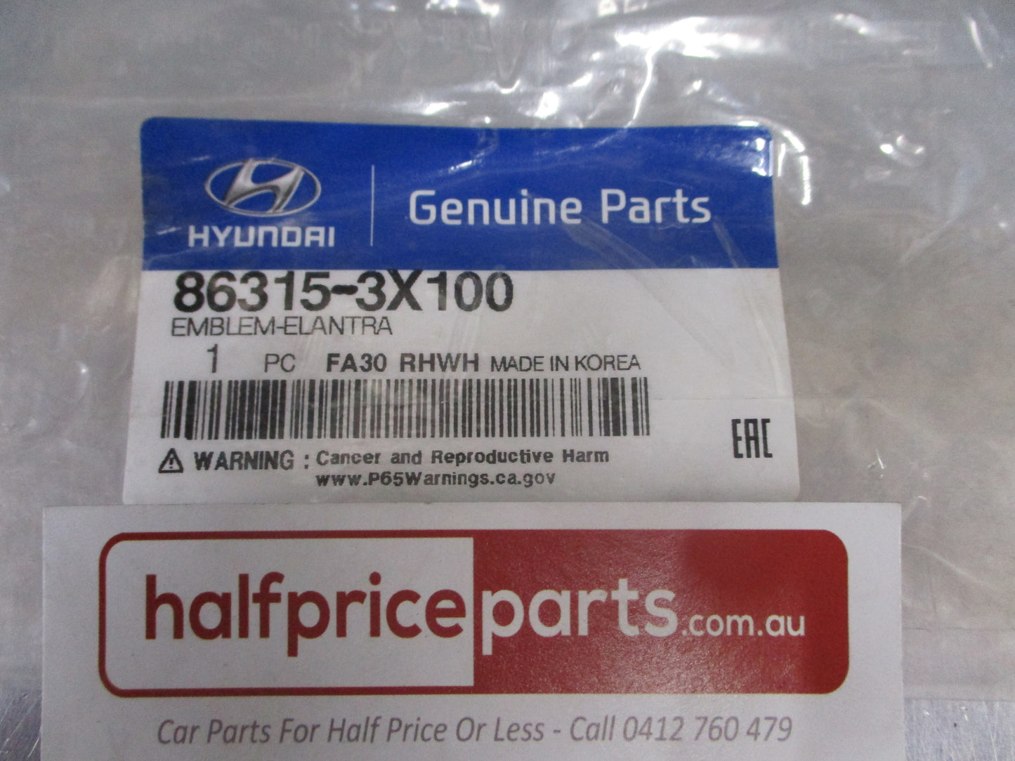 Hyundai Elantra MD Genuine Genuine Chrome Tail Gate Emblem New Part