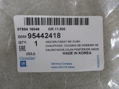 Holden Cruze Genuine Front Seat Back Cushion Heater Pad New Part