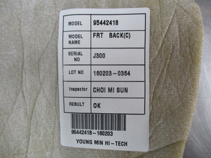 Holden Cruze Genuine Front Seat Back Cushion Heater Pad New Part