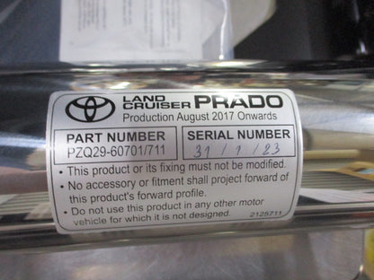 Toyota Landcruiser Prado 150 GX/GXL/GXL Premium Genuine Stainless Steel Nudge Bar Kit New Part
