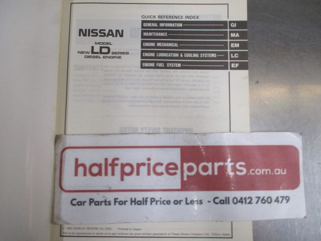 Nissan Genuine LD Series Diesel Engine LD20 & LD20T Service Manual - Used