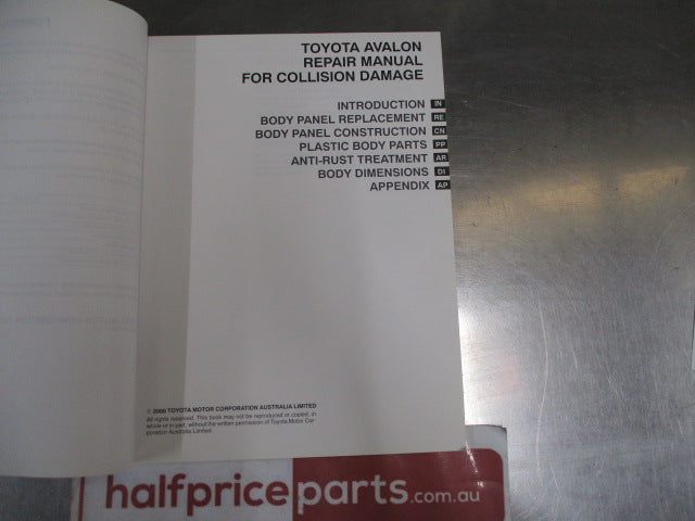 Toyota Avalon Repair Manual For Collision Damage - Used