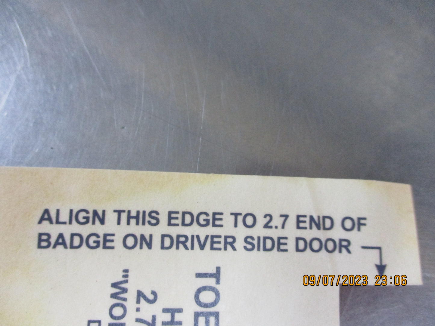 Toyota Hilux Work Mate Genuine Front Guard Decal New Part