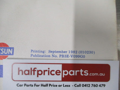Product Bulletin Datsun Nissan Prairie Model M10 Series Service Manual -  Used Part