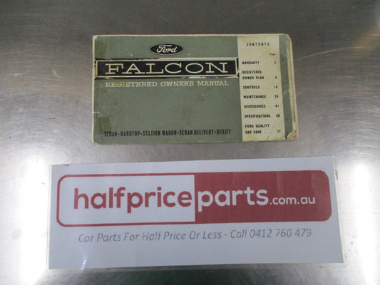 Ford XP Falcon Sedan-Hardtop-Station Wagon Genuine Registered Owners Manual - Used Part