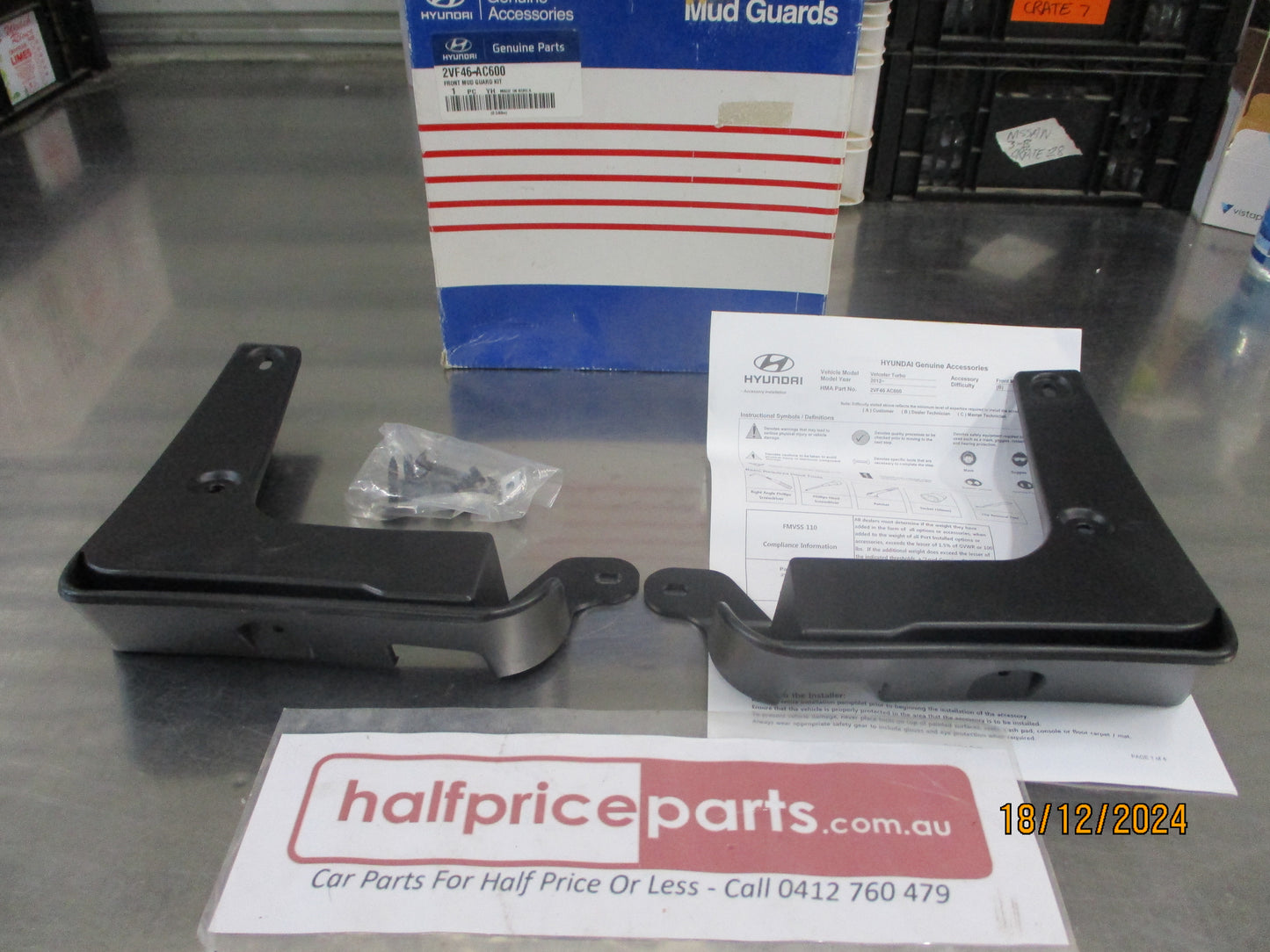 Hyundai Veloster Genuine  Front Mud Flap Set With Screws  New Part