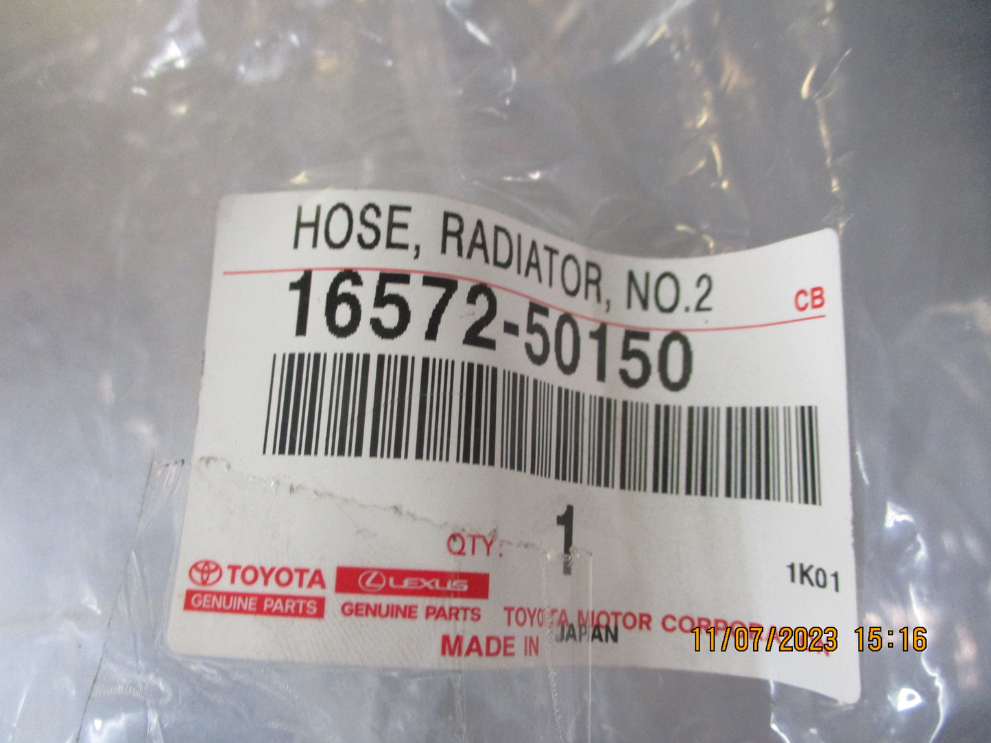 Toyota Landcruiser 100 Series Genuine No2 Top Radiator Hose New Part