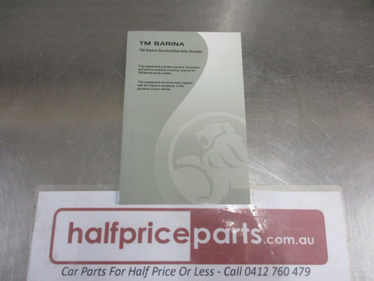 Holden TM Barina Genuine Service Manual/Warranty Manual New Part