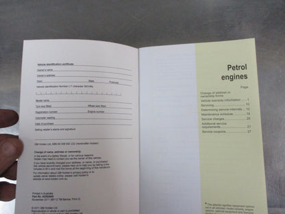Holden TM Barina Genuine Service Manual/Warranty Manual New Part