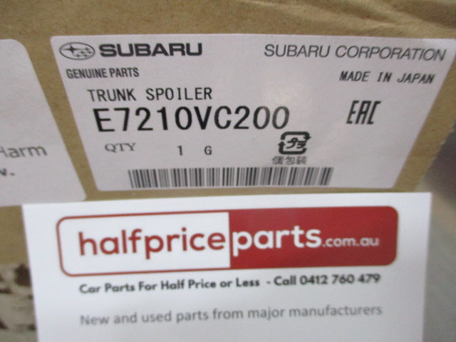 Subaru WRX Sedan Genuine Rear Boot Spoiler Kit (Factory Black) New Part