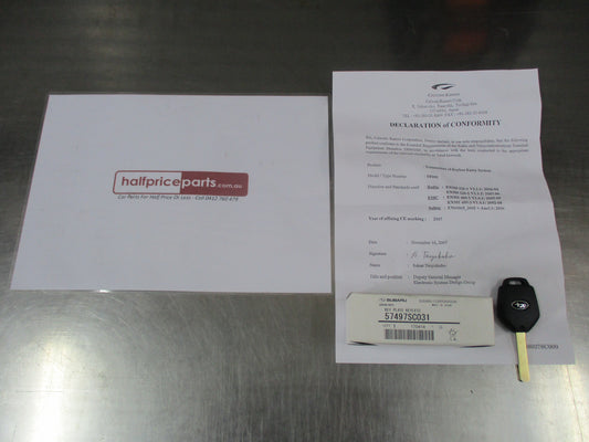 Subaru Forester Genuine 3 Button Key / Transponder New Part