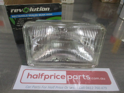 Revolution Rectangle Sealed Beam Light 165x100mm 24V-60W-High Beam - New Part