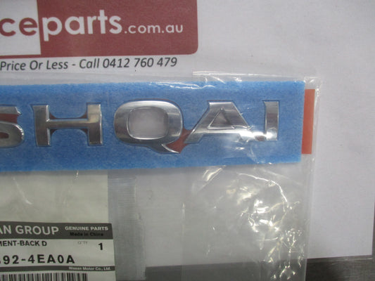 Nissan Qashqai Genuine Rear Tailgate 'QASHQAI' Emblem New Part
