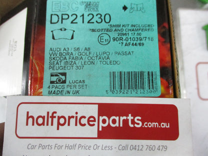 EBC Greenstuff Rear Disc Brake Pad Set Suits AUDI-Citroen-Fiat-Lancia-Peugeot-Seat-Skoda-VW New Part