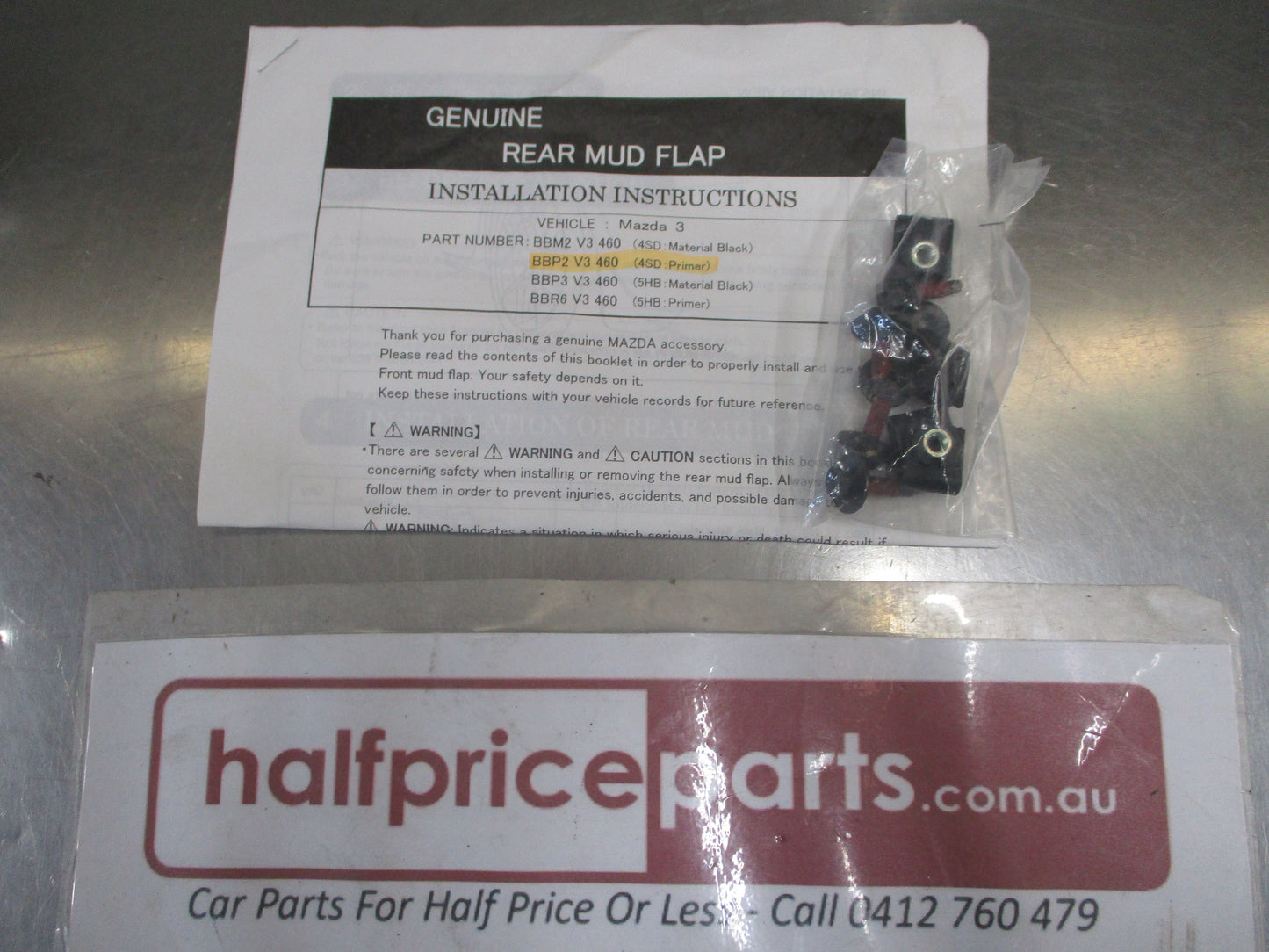 Mazda 3 Sedan Genuine Rear Moulded  Mud Flap Set With Screws New Part