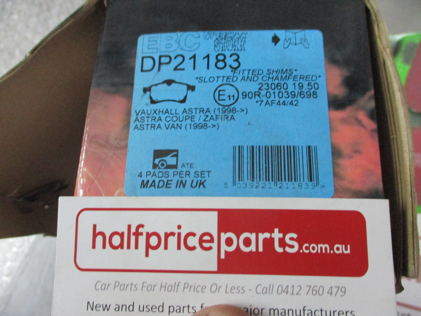 EBC Greenstuff Front Disc Brake Pad Set Suits Astra-G/Zafira-A New Part