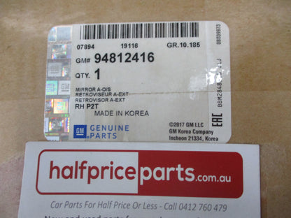 Holden Barina Genuine Right Hand Front Mirror Assy ( Unpainted) New Part