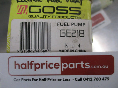 Goss Electric Fuel Pump Suit A Wide Range Of Vehicles - New Part