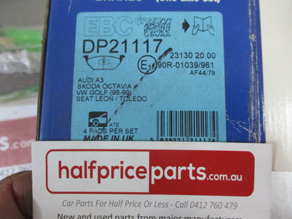 EBC Greenstuff Front Disc Brake Pad Set Suits Audi A3/Skoda-VW-Golf New Part