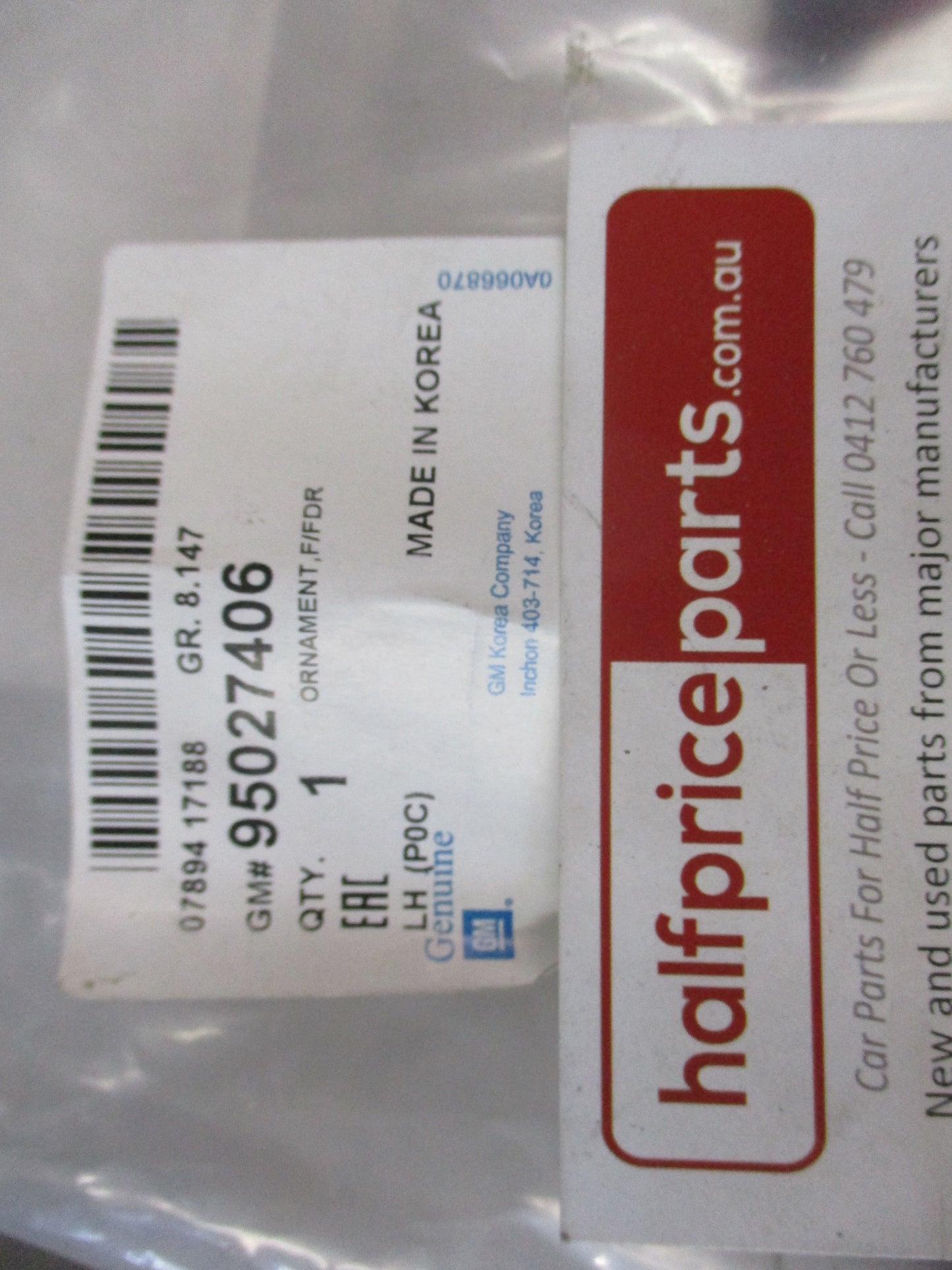 Holden Captiva Genuine Left Hand Front Guard Trim Moulding New Part