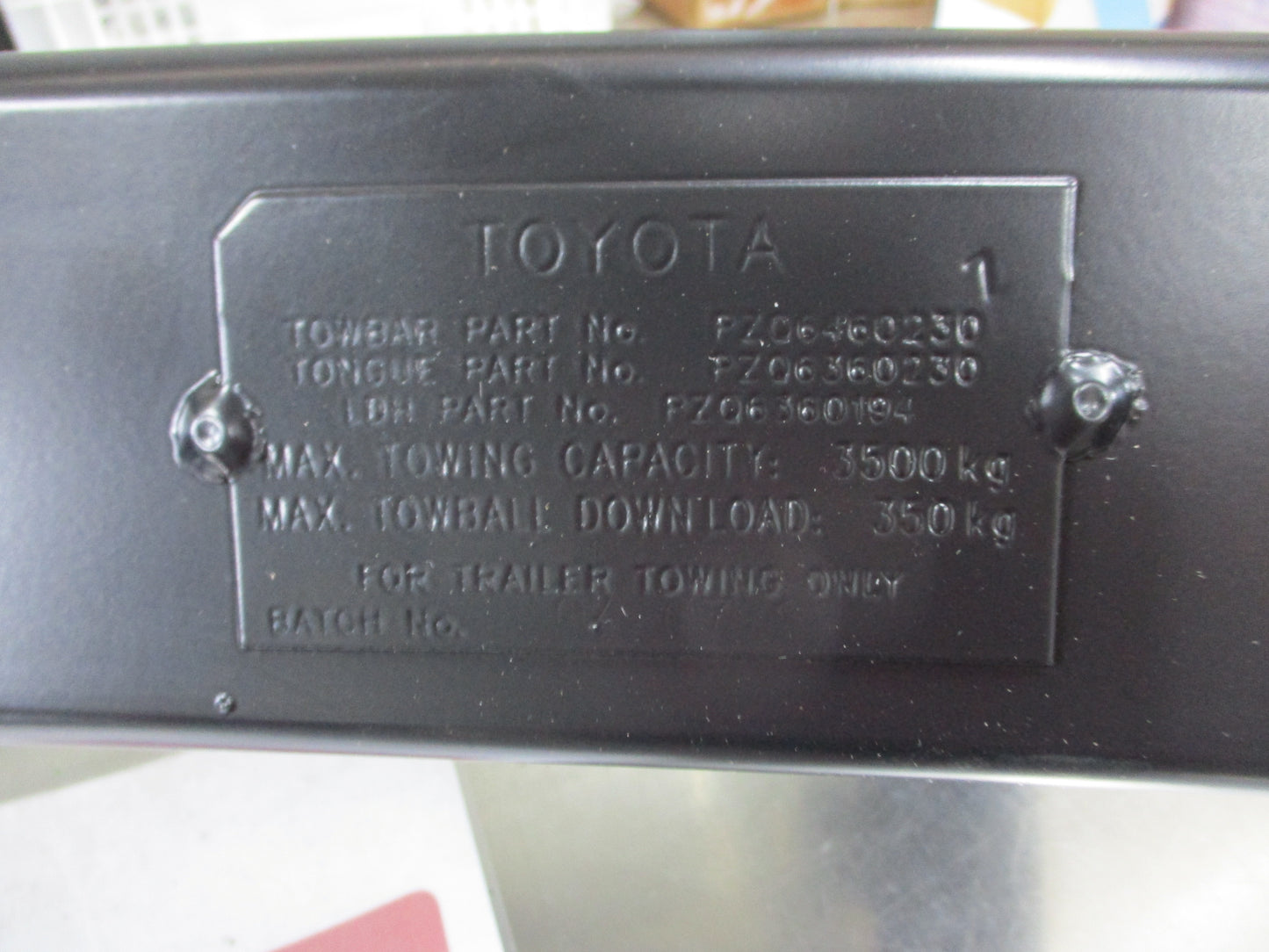 Toyota Lancruiser 70 Series Single Cab Only Tow Bar-Toung-Bolt Kit ONLY New Part