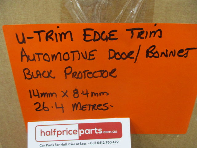U-Trim Edge Trim Automotive Door/Bonnet/Black Protector 14mmX8.4mm 26.4 Meters In Length New Part