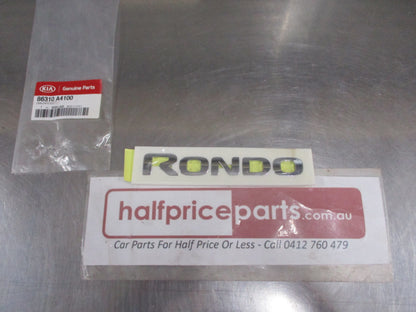 Kia Rondo Genuine Rear Hatch Chrome Emblem New Part
