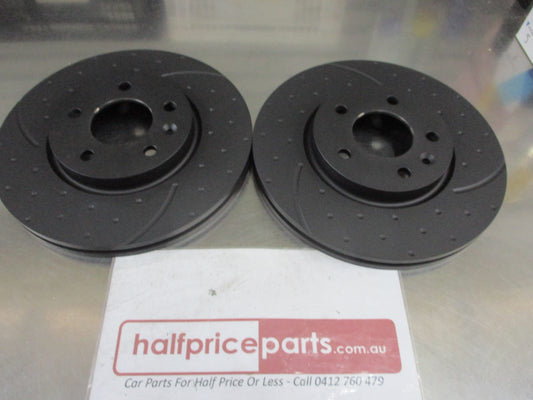 RDA Front Disc Brake Rotors (Pair)Suits Holden JG Ctuze Slotted-Dim New Part