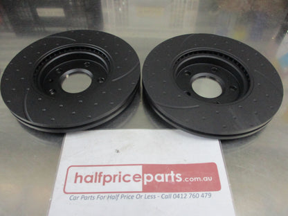 RDA Front Disc Brake Rotors (Pair)Suits Holden JG Ctuze Slotted-Dim New Part