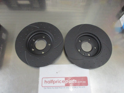 RDA Front Disc Brake Rotors (Pair)Suits Holden JG Ctuze Slotted-Dim New Part
