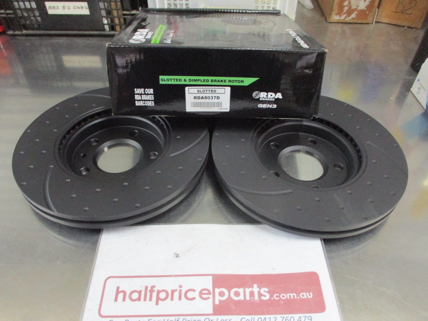 RDA Front Disc Brake Rotors (Pair)Suits Holden JG Ctuze Slotted-Dim New Part