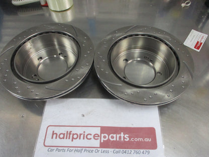 RDA Rear Disc Brake Rotors Slotted-Dimpled Suits Mitsubishi Magna Verada New Part